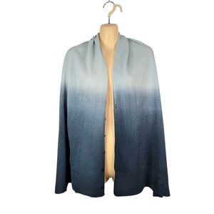 Cruise Club Ombre Cardishawl Blue 100% Acrylic Convertible Wrap Scarf NWT